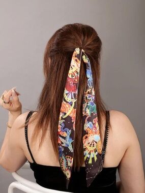 Purse Scarf Silk Hair Scarf for Handbags – A Double-Sided Scarves for Women